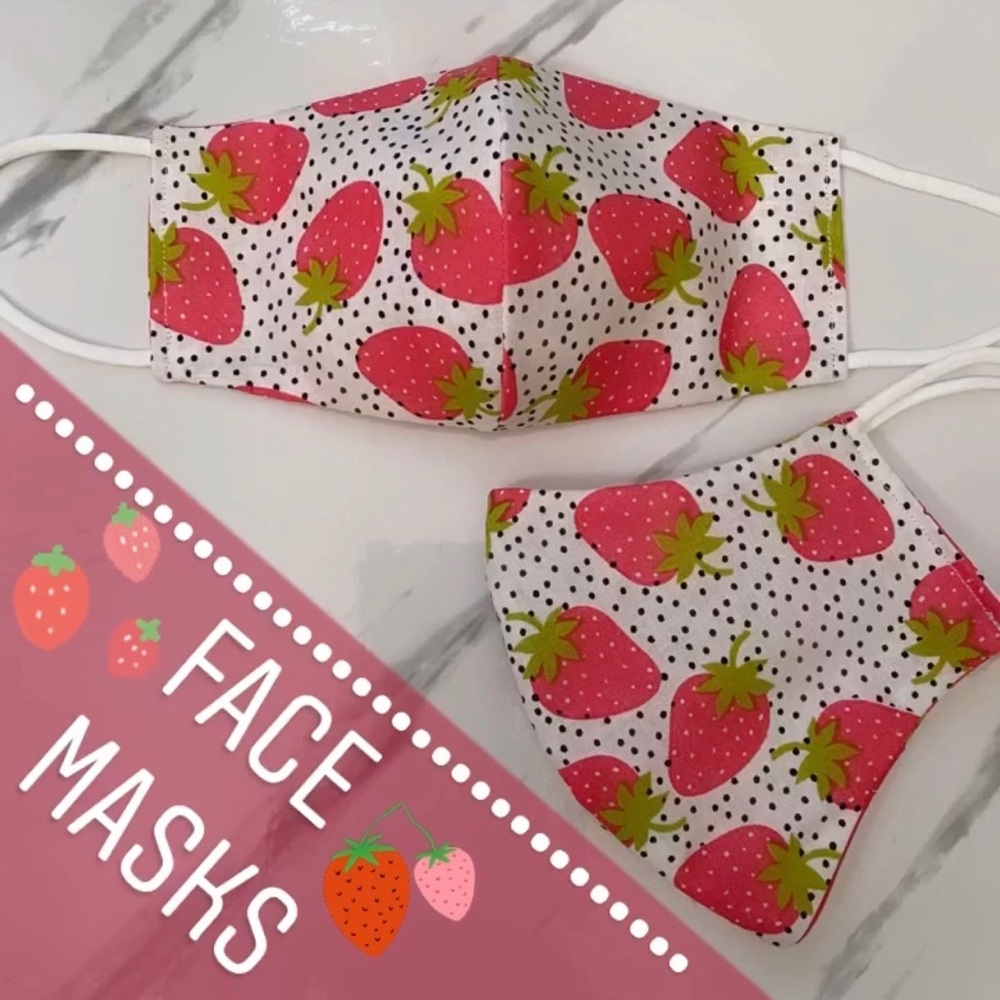 Cloth Face Masks - Strawberries 🍓 Kids & Adult